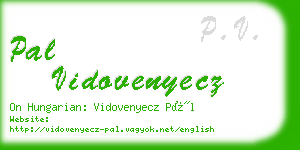pal vidovenyecz business card